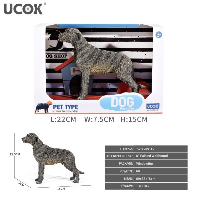 8寸彩绘爱尔兰猎狼犬开窗盒
