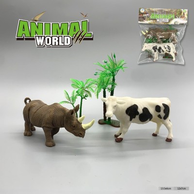 犀牛+奶牛 PVC动物世界